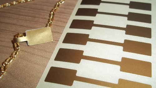 150 Gold Rechteckig Schmuck-Preisschilder/Preis Aufkleber/Hantel Förmig Etikett von Audioprint Ltd.