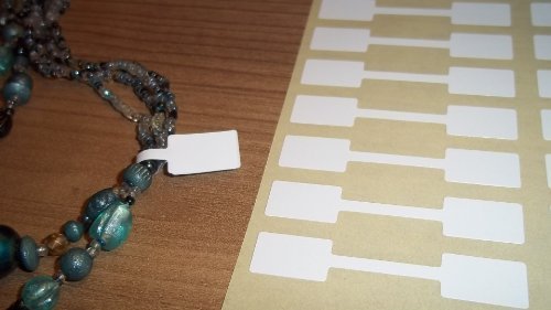 150 Weiß Rechteckig Schmuck Preis Sticker Hantelform von Audioprint Ltd.