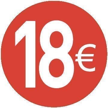 200 Stück - 20mm Euro Preisaufkleber - 20 Verschiedene Preise Zur Wahl Aus - 18 Euro Rot von Audioprint Ltd.