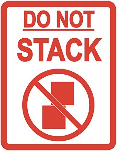 Klebeetiketten mit Aufschrift „Do Not Stack“ (nicht aufeinander stapeln), verschiedene Größen verfügbar rot von Audioprint Ltd.