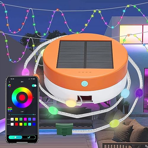 Solar Lichterkette Aussen Tragbare 5m Smart RGBIC DIY, Lichterkette Außen Solar mit 33 Dimmbaren IP65 Wasserdicht LEDs, App-Steuerung über Bluetooth für Dating, Party, Hochzeit, Camping und Reisen Solar Lichterkette Aussen Tragbare 5m Smart RGBIC DIY, Lichterkette Außen Solar mit 33 Dimmbaren IP65 Wasserdicht LEDs, App-Steuerung über Bluetooth für Dating, Party, Hochzeit, Camping und Reisen von Audor