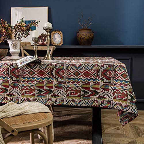 AueDsa Tischdecken Rechteckig,Böhmischer Stil Tischtücher Baumwolle Bunt Tischdecke 140x180CM von AueDsa