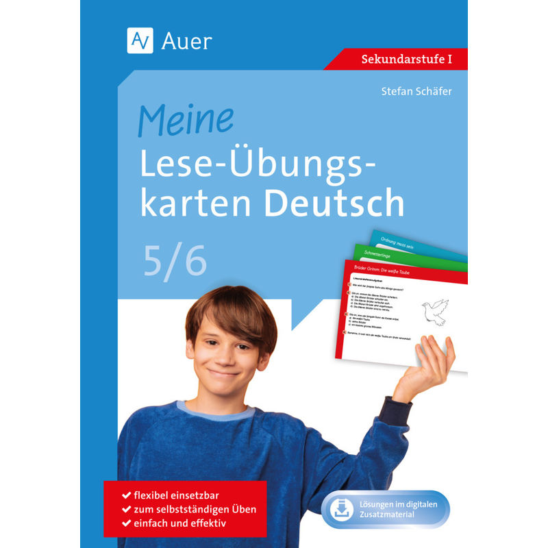 Meine Lese-Übungskarten Deutsch 5-6, M. 1 Beilage - Stefan Schäfer, Gebunden von Auer Verlag in der AAP Lehrerwelt GmbH