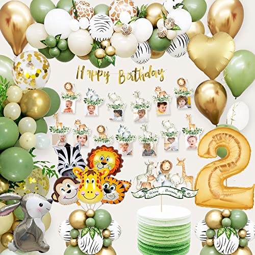 2 Geburtstag Junge Mädchen, Dschungel Geburtstagsdeko 2 Jahr Junge, Kindergeburtstag Deko mit Safari Luftballons 2. Geburtstag für Deko 2. Geburtstag Mädchen Junge Kinder Wild Dschungel Deko 2 Geburtstag Junge Mädchen, Dschungel Geburtstagsdeko 2 Jahr Junge, Kindergeburtstag Deko mit Safari Luftballons 2. Geburtstag für Deko 2. Geburtstag Mädchen Junge Kinder Wild Dschungel Deko von Auezona