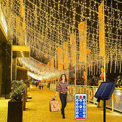 AufuN Solar Eisregen Lichterkette Außen, 5M 200 LED Weihnachtsbeleuchtung Außen mit IP65 Wasserdicht & Timer, 8Modi &Memory Lichterkette für Weihnachtsdeko Aussen Innen- Warmweiß AufuN Solar Eisregen Lichterkette Außen, 5M 200 LED Weihnachtsbeleuchtung Außen mit IP65 Wasserdicht & Timer, 8Modi &Memory Lichterkette für Weihnachtsdeko Aussen Innen- Warmweiß von AufuN
