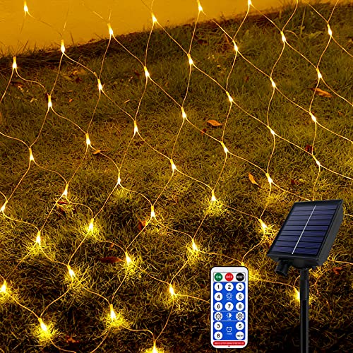 AufuN Solar LED Lichternetz 3x2M, Timer 8 Modi Fernbedienung Wasserdicht Lichterkette Außen Innen Mesh Lichtervorhang für Gartendeko Balkon Hochzeit Weihnachten Innen - Warmweiß AufuN Solar LED Lichternetz 3x2M, Timer 8 Modi Fernbedienung Wasserdicht Lichterkette Außen Innen Mesh Lichtervorhang für Gartendeko Balkon Hochzeit Weihnachten Innen - Warmweiß von AufuN