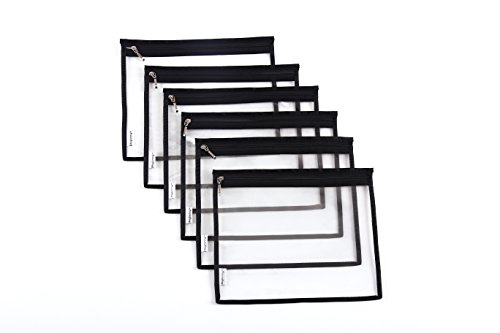 Augbunny Mehrzweck-Beutel aus PVC, mit Reißverschluss, wasserabweisend, Transparent, 6 Stück S Schwarz Augbunny Mehrzweck-Beutel aus PVC, mit Reißverschluss, wasserabweisend, Transparent, 6 Stück S Schwarz von Augbunny