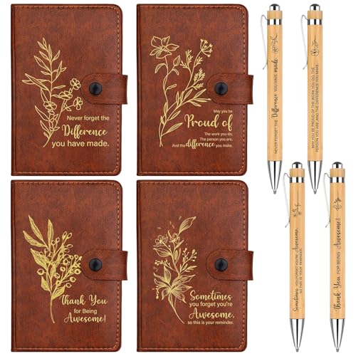 4 Sets Dankeschön-Geschenk, inspirierender Kugelschreiber mit Leder, inspirierendes Tagebuch, Motivationsnotizbuch, Dankesstifte, Wertschätzungsgeschenk für Mitarbeiter, Kollegen, Lehrer, Mitarbeiter 4 Sets Dankeschön-Geschenk, inspirierender Kugelschreiber mit Leder, inspirierendes Tagebuch, Motivationsnotizbuch, Dankesstifte, Wertschätzungsgeschenk für Mitarbeiter, Kollegen, Lehrer, Mitarbeiter von Augenstern