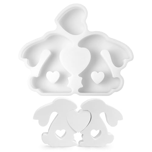 3 Stück Silikonformen Ostern,Osterhase Liebe,3D Kaninchen Gießform Ostern,Osterhasen Silikonform,Silikonform Hase,Gießform Hase,Silikon Gießform Ostern,Gipsformen zum Gießen von Augesak