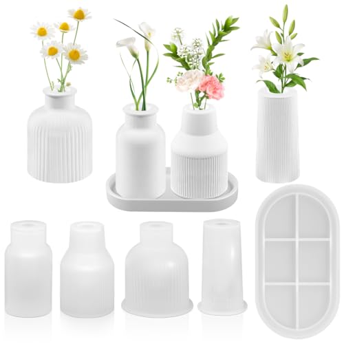 5 Stück Silikonform Vase,Vase Gießformen Silikon,4 Vase+1 Paletten,Gießform Vase,DIY Vases Resin Formen, Silikonform Blumentopf,Epoxidharz Formen Moulds,Zur Herstellung von Vasen 5 Stück Silikonform Vase,Vase Gießformen Silikon,4 Vase+1 Paletten,Gießform Vase,DIY Vases Resin Formen, Silikonform Blumentopf,Epoxidharz Formen Moulds,Zur Herstellung von Vasen von Augesak