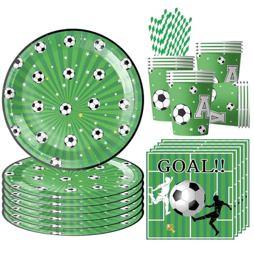 68 Stück Fußball Partygeschirr für 16 Gäste, Fussball Geburtstag Geschirr, Fussball Partyteller Becher Servietten, Fußball Party Deko für Junge Mädchen Kindergeburtstag 68 Stück Fußball Partygeschirr für 16 Gäste, Fussball Geburtstag Geschirr, Fussball Partyteller Becher Servietten, Fußball Party Deko für Junge Mädchen Kindergeburtstag von Augesak