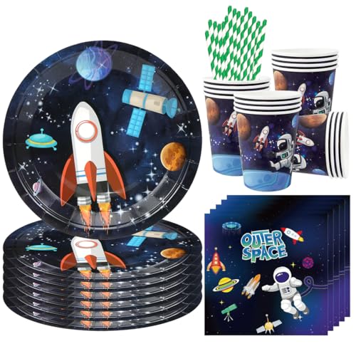 68 Stück Weltraum Partygeschirr für 16 Gäste, Astronaut Geburtstag Geschirr, Weltraum Partyteller Becher Servietten, Astronaut Party Deko für Junge Mädchen Kindergeburtstag 68 Stück Weltraum Partygeschirr für 16 Gäste, Astronaut Geburtstag Geschirr, Weltraum Partyteller Becher Servietten, Astronaut Party Deko für Junge Mädchen Kindergeburtstag von Augesak