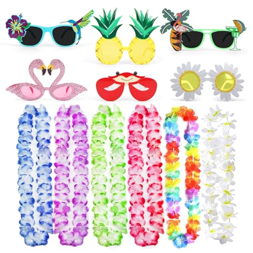 Augesak 6 Stück Partybrille und 6 Stück Blumenketten Hawaii,Party Sonnenbrille,Hawaii Ketten,Lustige Sonnenbrillen und Hawaii Blumenkette für Sommer Strandparty,Poolparty,Hawaii deko party Augesak 6 Stück Partybrille und 6 Stück Blumenketten Hawaii,Party Sonnenbrille,Hawaii Ketten,Lustige Sonnenbrillen und Hawaii Blumenkette für Sommer Strandparty,Poolparty,Hawaii deko party von Augesak