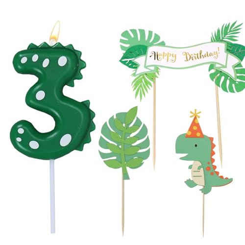 Geburtstagskerzen Zahlen 3, Dinosaurie Kerze 3 Geburtstag mit Tortendeko, Kerze 3, Grün Kerzen Zahlen, Dino Happy Birthday Cake Topper, Dino Geburtstag Deko 3 jahre Baby Party Geburtstagskerzen Zahlen 3, Dinosaurie Kerze 3 Geburtstag mit Tortendeko, Kerze 3, Grün Kerzen Zahlen, Dino Happy Birthday Cake Topper, Dino Geburtstag Deko 3 jahre Baby Party von Augesak