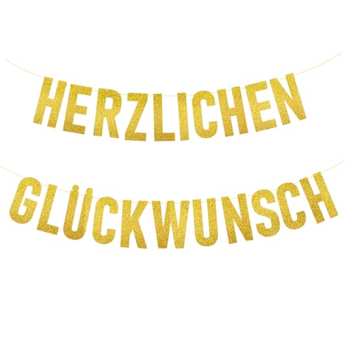 Glitzerbanner Lustige Banner,Herzlichen Glückwunsch Girlande,Partyzubehör für Geburtstag Abitur Abschluss Hochzeitsfeier Glitzerbanner Lustige Banner,Herzlichen Glückwunsch Girlande,Partyzubehör für Geburtstag Abitur Abschluss Hochzeitsfeier von Augesak