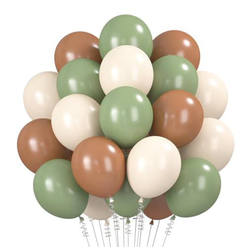 Luftballons Grün Beige Braun, 60 Stück Luftballons Geburtstag Grün Braune Luftballons Beige Braun Helium Ballons, Salbeigrün Latex Ballons für Geburtstag Hochzeit Dschungel Tropische Safari Party Deko Luftballons Grün Beige Braun, 60 Stück Luftballons Geburtstag Grün Braune Luftballons Beige Braun Helium Ballons, Salbeigrün Latex Ballons für Geburtstag Hochzeit Dschungel Tropische Safari Party Deko von Augesak