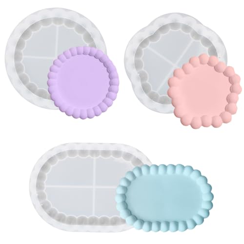 Silikonform Tablett 3 Stück, Gießformen Untersetzer, Epoxidharz Silikonformen, Resin Formen, Gipsformen Betonformen für Untersetzer Tablett DIY Bastelprojekte Heimdekoration Silikonform Tablett 3 Stück, Gießformen Untersetzer, Epoxidharz Silikonformen, Resin Formen, Gipsformen Betonformen für Untersetzer Tablett DIY Bastelprojekte Heimdekoration von Augesak