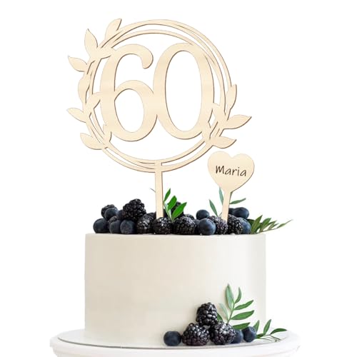 Tortendeko 60 Geburtstag Frau Mann, Cake Topper 60 Geburtstag Deko, Holz Happy 60th Birthday Kuchendeko, Geburtstagsdeko für 60. Geburtstags Frauen Männer Tortendeko Tortendeko 60 Geburtstag Frau Mann, Cake Topper 60 Geburtstag Deko, Holz Happy 60th Birthday Kuchendeko, Geburtstagsdeko für 60. Geburtstags Frauen Männer Tortendeko von Augesak