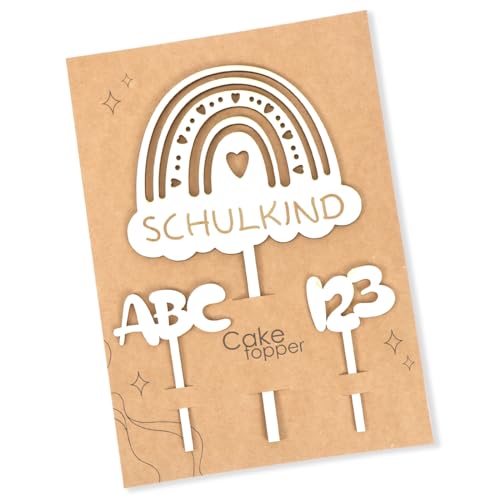 Tortendeko Einschulung, Holz Schulkind Tortendeko, Kuchen Deko Einschulung, Cake Topper Schulkind Kuchen Deko Torten Topper ABC 123 Kuchendeko Schulanfang für Mädchen Junge Schuleinführung Party Tortendeko Einschulung, Holz Schulkind Tortendeko, Kuchen Deko Einschulung, Cake Topper Schulkind Kuchen Deko Torten Topper ABC 123 Kuchendeko Schulanfang für Mädchen Junge Schuleinführung Party von Augesak