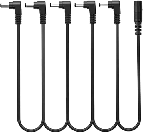 Augioth DC 5-Way Right Angle Plug Daisy Chain Power Cable Guitar Effect Pedal Power Supply Splitter Cable von Augioth