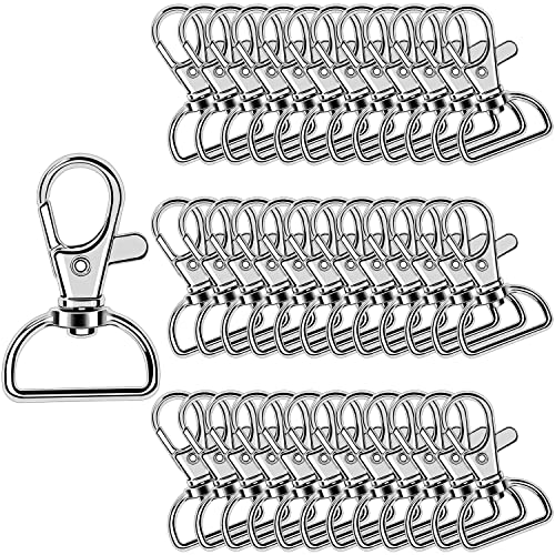 50 Stück Schlüsselanhänger Drehverschlüsse Lanyard Karabinerhaken Karabinerverschluss Schlüsselketten-Clip Schlüsselring für Schlüsselanhänger (2cm Innenbreite) (Silber) von Augshy