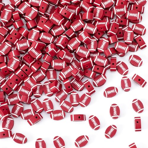 Augshy 300 Stück Fußballperlen zur Schmuckherstellung, Fußball-Polymer-Ton-Perlen, Rugby, lose Abstandshalter für Armbänder, Halsketten, Ohrringe und Bastelbedarf Augshy 300 Stück Fußballperlen zur Schmuckherstellung, Fußball-Polymer-Ton-Perlen, Rugby, lose Abstandshalter für Armbänder, Halsketten, Ohrringe und Bastelbedarf von Augshy