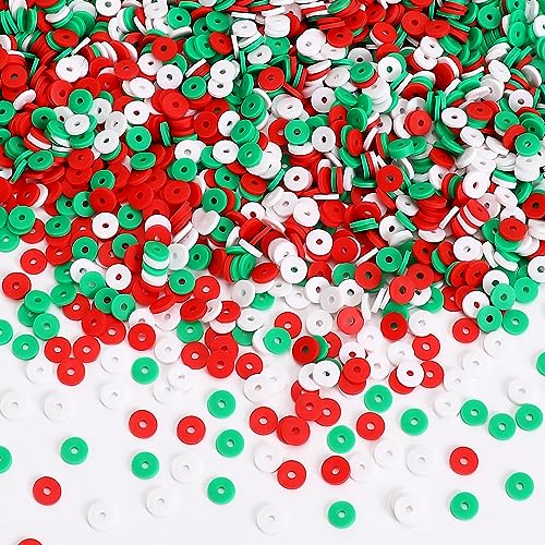 Weihnachten Clay Beads Set, Augshy 4200 Stück Weihnachten Clay Perlen Runde Polymer Clay Perlen Bunte Tonperlen für Schmuckherstellung Halskette Armbänder Ohrringe von Augshy