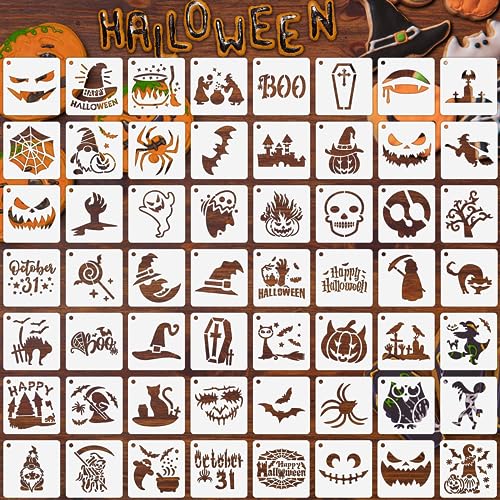 Augshy Halloween-Schablonen, Kürbis-Malschablonen, 7,6 cm, Weiß, 56 Stück Augshy Halloween-Schablonen, Kürbis-Malschablonen, 7,6 cm, Weiß, 56 Stück von Augshy