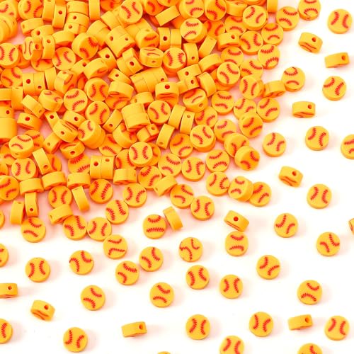 Augshy Softball-Perlen für die Schmuckherstellung, Softball-Polymer-Ton-Perlen, Baseball, lose Abstandshalter für Armbänder, Halsketten, Ohrringe und Bastelbedarf, 300 Stück Augshy Softball-Perlen für die Schmuckherstellung, Softball-Polymer-Ton-Perlen, Baseball, lose Abstandshalter für Armbänder, Halsketten, Ohrringe und Bastelbedarf, 300 Stück von Augshy