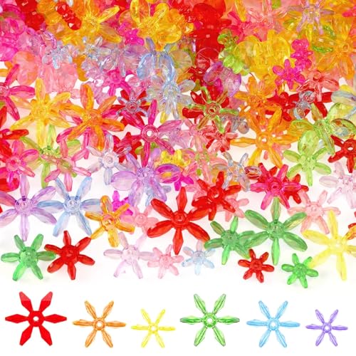 Augshy Weihnachts-Perlen-Ornament-Set, 400 Stück, bunte Kristallperlen, Schneeflocken-Perlen, Großpackung für Schmuckherstellung, Basteln, Weihnachtsbaum, Kranz, Zuckerstange, Urlaubsdekorationen von Augshy