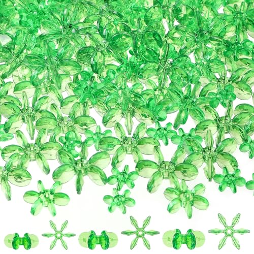 Augshy Weihnachts-Perlen-Ornament-Set, 400 Stück, kristallgrüne Perlen zum Basteln, für Weihnachtsbaumkranz, Zuckerstange, Urlaubsdekorationen von Augshy