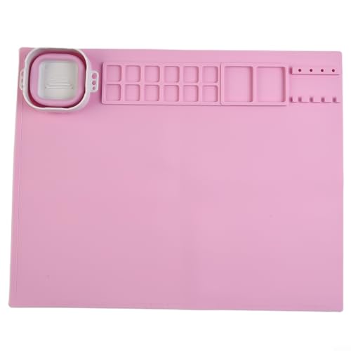 Clever gestaltete Silikon-Kunstmatte mit mehreren Funktionen, einschließlich leicht zu reinigender Funktionen für künstlerische Unternehmungen (Rosa) von AugustknowU