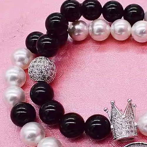 Set mit 10 gepflasterten Zirkonia-Perlen, 10 mm Metallperlen für handgefertigte Bastelarbeiten und Schmuck, Schwarz Set mit 10 gepflasterten Zirkonia-Perlen, 10 mm Metallperlen für handgefertigte Bastelarbeiten und Schmuck, Schwarz von AugustknowU