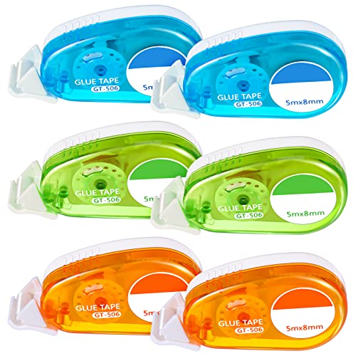 Auidy_6TXD 6 Stück Doppelseitiges Klebeband Roller, Kleberoller Permanent Adhesive Tape Pen für Basteln, Kartenherstellung, Bullet Journal und Scrapbooking Auidy_6TXD 6 Stück Doppelseitiges Klebeband Roller, Kleberoller Permanent Adhesive Tape Pen für Basteln, Kartenherstellung, Bullet Journal und Scrapbooking von Auidy_6TXD
