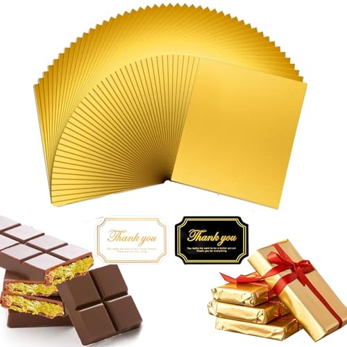 Auiremrti 100 Stück Goldfolie Verpackung Für Dubai Schokolade,120 Luxus-Etiketten,19x16 cm Alufolie,Für Aufbewahrung Dubai Schokolade Und Geschenkverpackungen Auiremrti 100 Stück Goldfolie Verpackung Für Dubai Schokolade,120 Luxus-Etiketten,19x16 cm Alufolie,Für Aufbewahrung Dubai Schokolade Und Geschenkverpackungen von Auiremrti