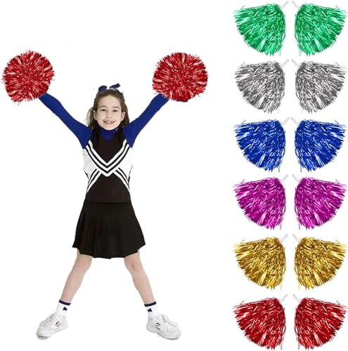 12 Stück Cheerleading Pompons,Bright Metallic Cheers Ball,Cheerleader Pompons Handblumen,Metallfolie Cheerleading Pom Poms für Sports Wettbewerb Karnevalspartys Verwendet 12 Stück Cheerleading Pompons,Bright Metallic Cheers Ball,Cheerleader Pompons Handblumen,Metallfolie Cheerleading Pom Poms für Sports Wettbewerb Karnevalspartys Verwendet von Auirshiky