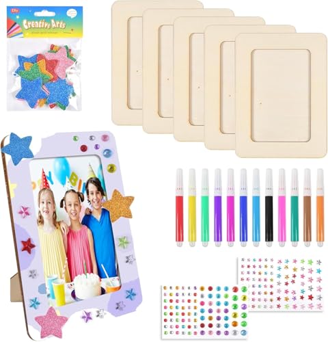 Auirshiky 6 Stück Bilderrahmen zum Selbstgestalten, Bastelset Kinder, Bilderrahmen-Bastelsets Bilderrahmen Holz, Kreativität Fotorahmen für Kindergeburtstag Geschenke Kunsthandwerk Dekoration Auirshiky 6 Stück Bilderrahmen zum Selbstgestalten, Bastelset Kinder, Bilderrahmen-Bastelsets Bilderrahmen Holz, Kreativität Fotorahmen für Kindergeburtstag Geschenke Kunsthandwerk Dekoration von Auirshiky