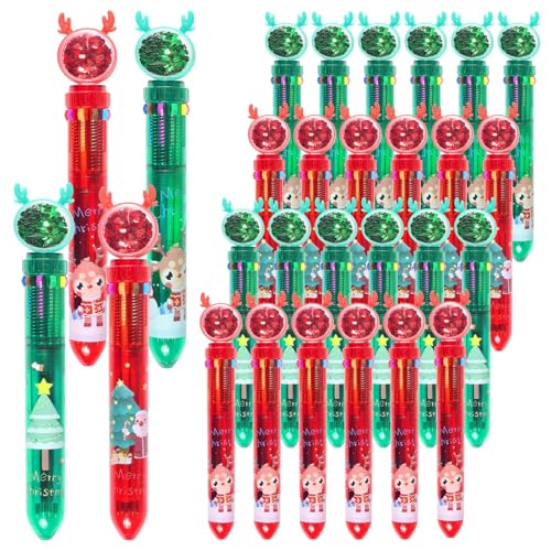 24 Stück Weihnachten Stifte, Mehrfarbiger Kugelschreiber, 10 in 1 Versenkbare Kugelschreiber, Weihnachts Kugelschreiber, für Büro, Studenten, Schulbedarf, Kinder, Krankenschwestern, Geschenk 24 Stück Weihnachten Stifte, Mehrfarbiger Kugelschreiber, 10 in 1 Versenkbare Kugelschreiber, Weihnachts Kugelschreiber, für Büro, Studenten, Schulbedarf, Kinder, Krankenschwestern, Geschenk von Auirshiky