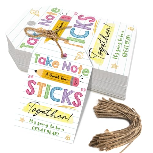 Geschenkanhänger für Lehrer, Schulanfang, Haftnotizen, für Team-Sticks und Willkommensangestellte, 50 Stück Geschenkanhänger für Lehrer, Schulanfang, Haftnotizen, für Team-Sticks und Willkommensangestellte, 50 Stück von Aukolass