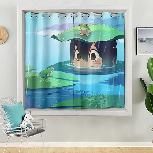 Aulande Anime My Hero Academia Verdunkelungsvorhang Bakugō Katsuki Midoriya Izuku 3D-Druck Vorhänge Fenster Vorhänge für Kinderzimmer Schlafzimmer Dekoration (Typ 1, 166L x 150W) von Aulande
