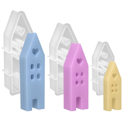 Aulese 3 Stück Silikonform Kerzenhalter Set, Silikonform Haus mit Fenster, Kerzenhalter Epoxidharz Formen Haus Silikonform Kerzenformen für Sojawachs Kerzen, Seife, Gips, Handwerk Aulese 3 Stück Silikonform Kerzenhalter Set, Silikonform Haus mit Fenster, Kerzenhalter Epoxidharz Formen Haus Silikonform Kerzenformen für Sojawachs Kerzen, Seife, Gips, Handwerk von Aulese
