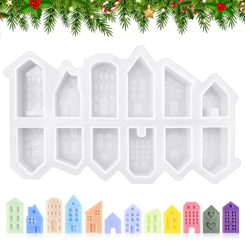 Aulese Silikonform Haus mit Herz, 12 Stück Silikonform Mini Häuser, Silikonformen Gießformen, Silikon Gießform Häuser DIY Gießform für Bastelarbeiten, Gips, Kerzen Aulese Silikonform Haus mit Herz, 12 Stück Silikonform Mini Häuser, Silikonformen Gießformen, Silikon Gießform Häuser DIY Gießform für Bastelarbeiten, Gips, Kerzen von Aulese