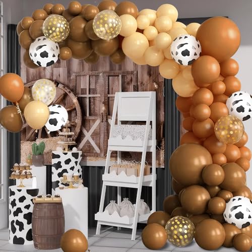Braunes Ballon-Set mit Kuh-Druck, braune Luftballons, fleischfarbener Ballon, goldene Pailletten-Ballons, Wild-West-Party-Dekorationen für Bauernhof-Mottoparty, Hof, Bauernhaus, Country, Cowboy Braunes Ballon-Set mit Kuh-Druck, braune Luftballons, fleischfarbener Ballon, goldene Pailletten-Ballons, Wild-West-Party-Dekorationen für Bauernhof-Mottoparty, Hof, Bauernhaus, Country, Cowboy von Auliuse