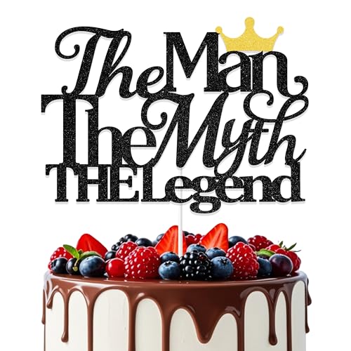 The Man The Myth The Legend Cake Topper, Men's Birthday Decorations, Happy Father's Day Cake Topper, Happy Retirement Theme Father's Birthday Party Supplies Black & Gold The Man The Myth The Legend Cake Topper, Men's Birthday Decorations, Happy Father's Day Cake Topper, Happy Retirement Theme Father's Birthday Party Supplies Black & Gold von Aumccxz