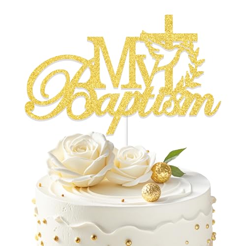 Tortenaufsatz für die Erstkommunion, Babyparty-Dekoration, Segen Sie dieses Kind, Taufpartyzubehör, zur Konfirmation, Taufe, Kuchendekoration, Gold Tortenaufsatz für die Erstkommunion, Babyparty-Dekoration, Segen Sie dieses Kind, Taufpartyzubehör, zur Konfirmation, Taufe, Kuchendekoration, Gold von Aumccxz