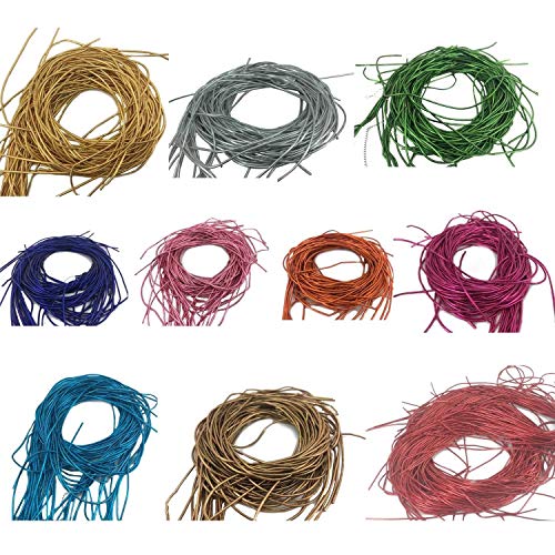 Aumni Crafts Zardosi French-Barrendraht, flexibel, glatt, 1 mm, 10 Farben x 10 g, insgesamt 100 g, Feder-Dabka-Kupfer-Metallfaden für Stickerei und Schmuckherstellung von Aumni Crafts
