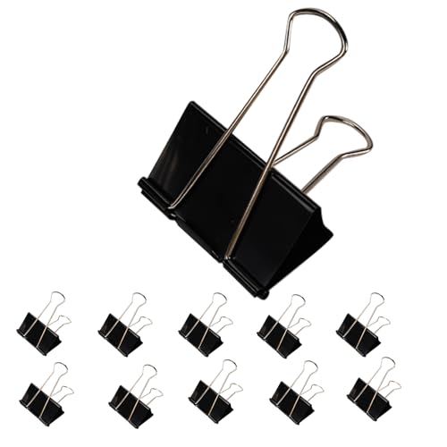 Aumsica Jumbo-Binder-Clips, 7,6 cm, extra große Binder-Clips, 10 Stück, robuste Büroklammern für Papier, Dokumente, Schul- und Bürobedarf (25,4 cm, 7,6 cm) von Aumsica