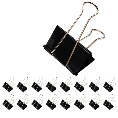 Aumsica Jumbo-Binder-Clips, 7,6 cm, extra große Binder-Clips, 16 Stück, robuste Büroklammern für Papier, Dokumente, Schul- und Bürobedarf (40,6 cm, 7,6 cm) von Aumsica