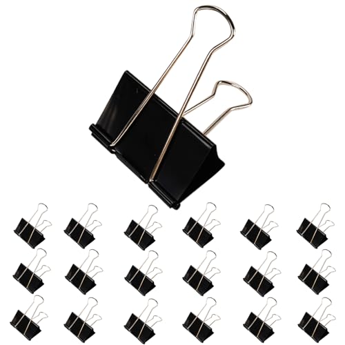Jumbo-Binder-Clips, 7,6 cm, extra große Binder-Clips, 18 Stück, robuste Büroklammern für Papier, Dokumente, Schul- und Bürobedarf (45,7 cm, 7,6 cm) von Aumsica