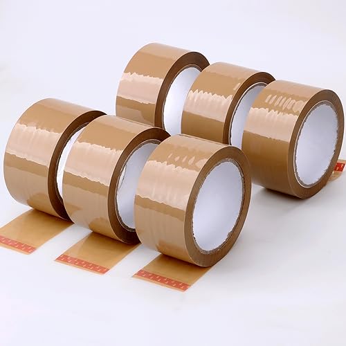 Aunics Paketklebeband klebeband paketband 6 Stück Tape 68MTx50mm Powerstrips extra stark 408 Meter Summen Packband für kartons zum verschicken Lagerung klebestreifen Verpackungs Versandzubehör von Aunics